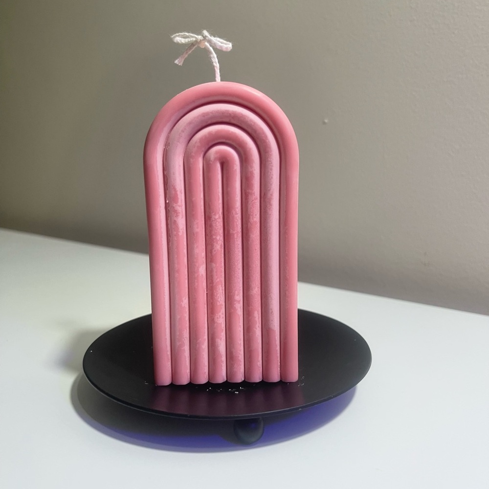 Pink Rainbow Arch Candle